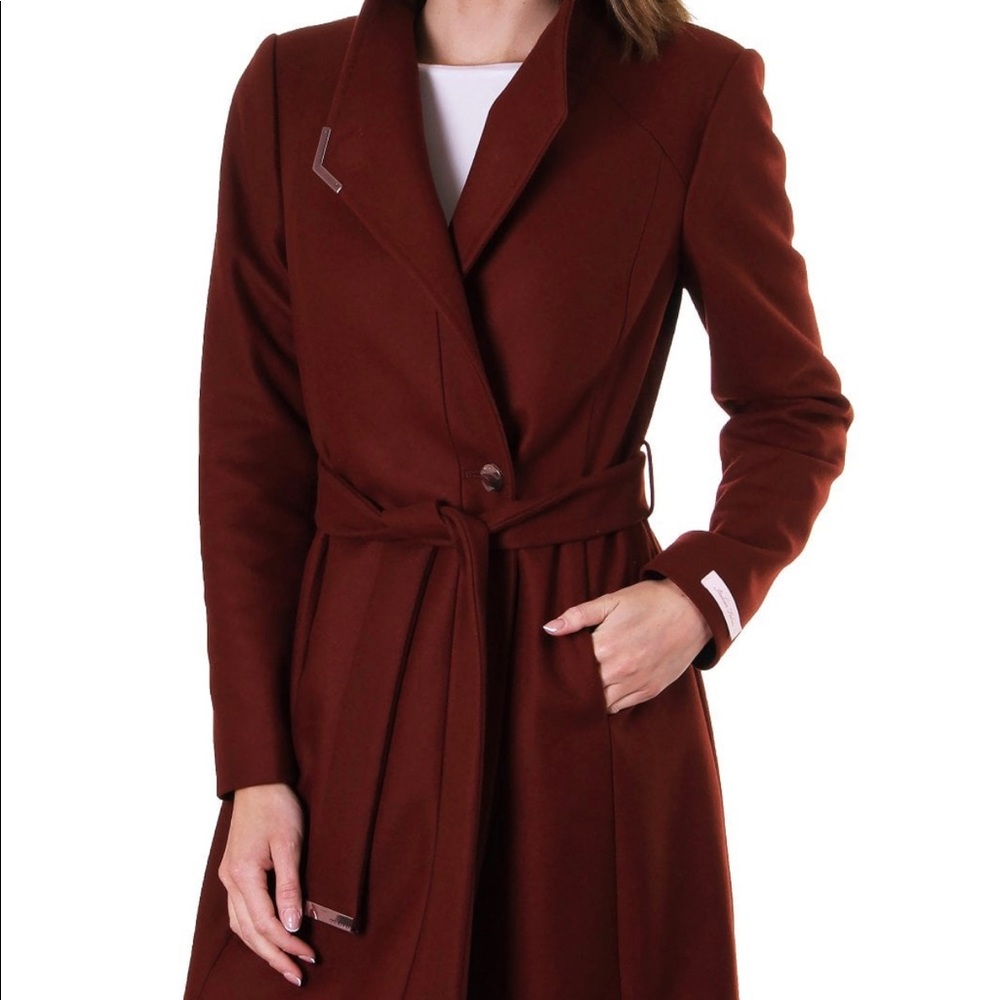 TED BAKER Long Belted Wrap Coat